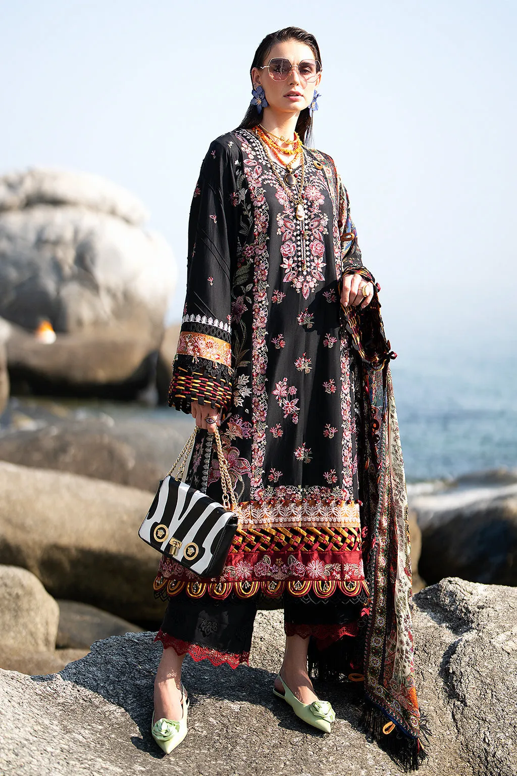 AJR Alif Signature Luxury Lawn by Abbas Jamil Rajpoot – Noir