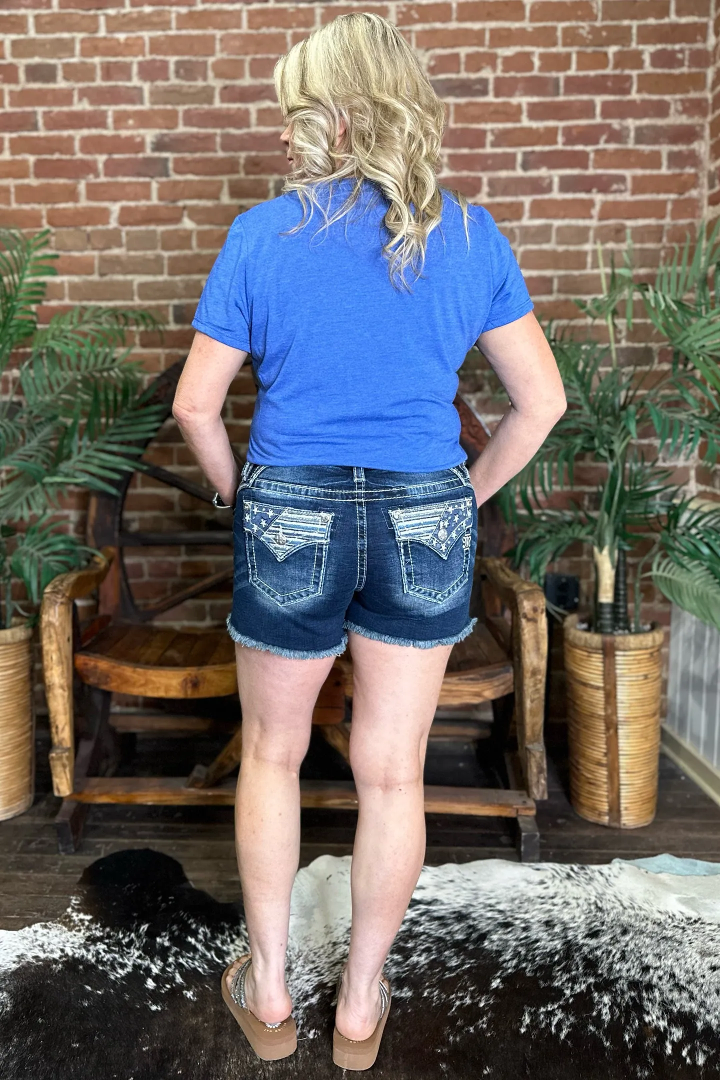 Americana Flap Denim Shorts by Miss Me