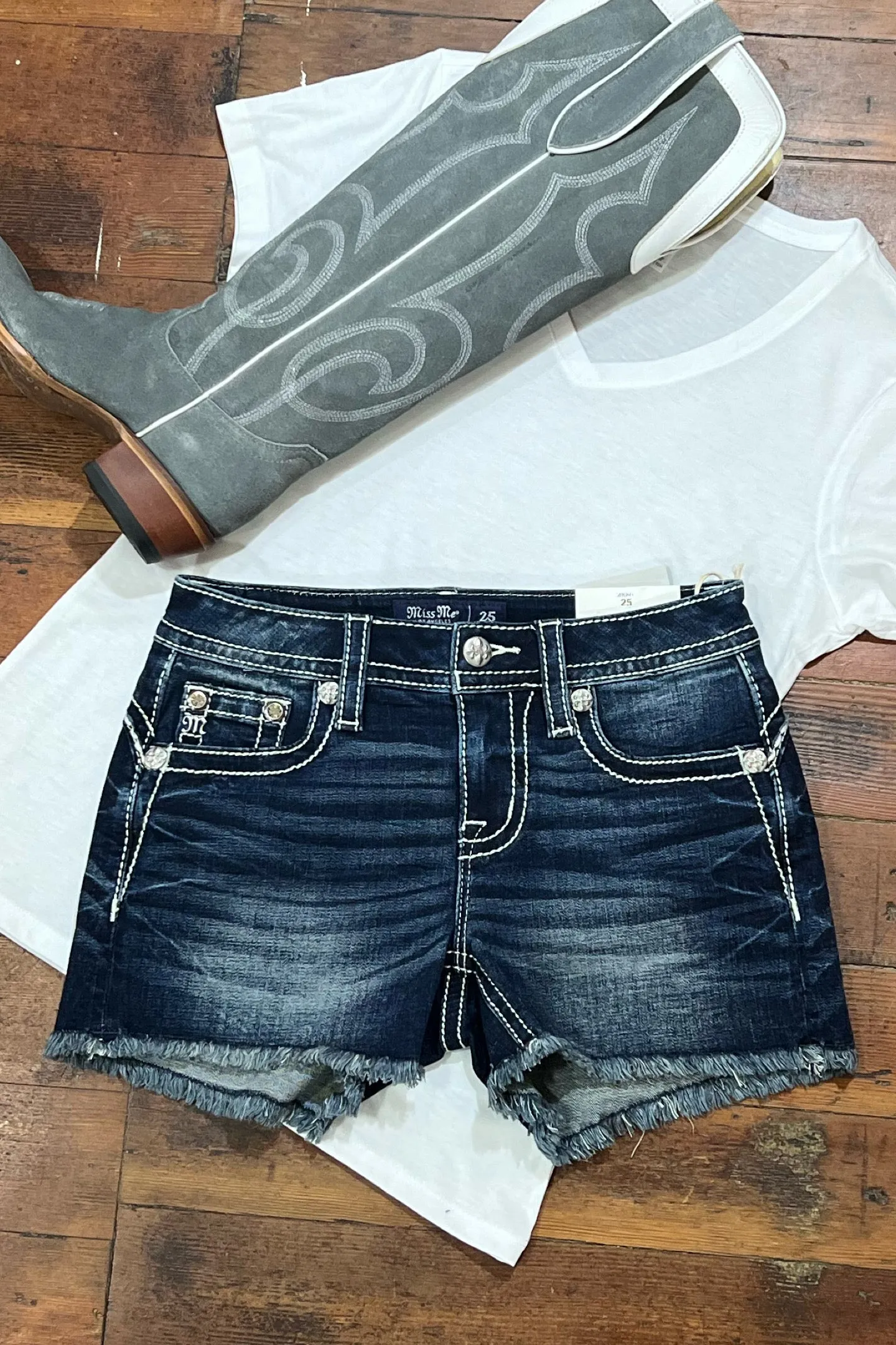 Americana Flap Denim Shorts by Miss Me