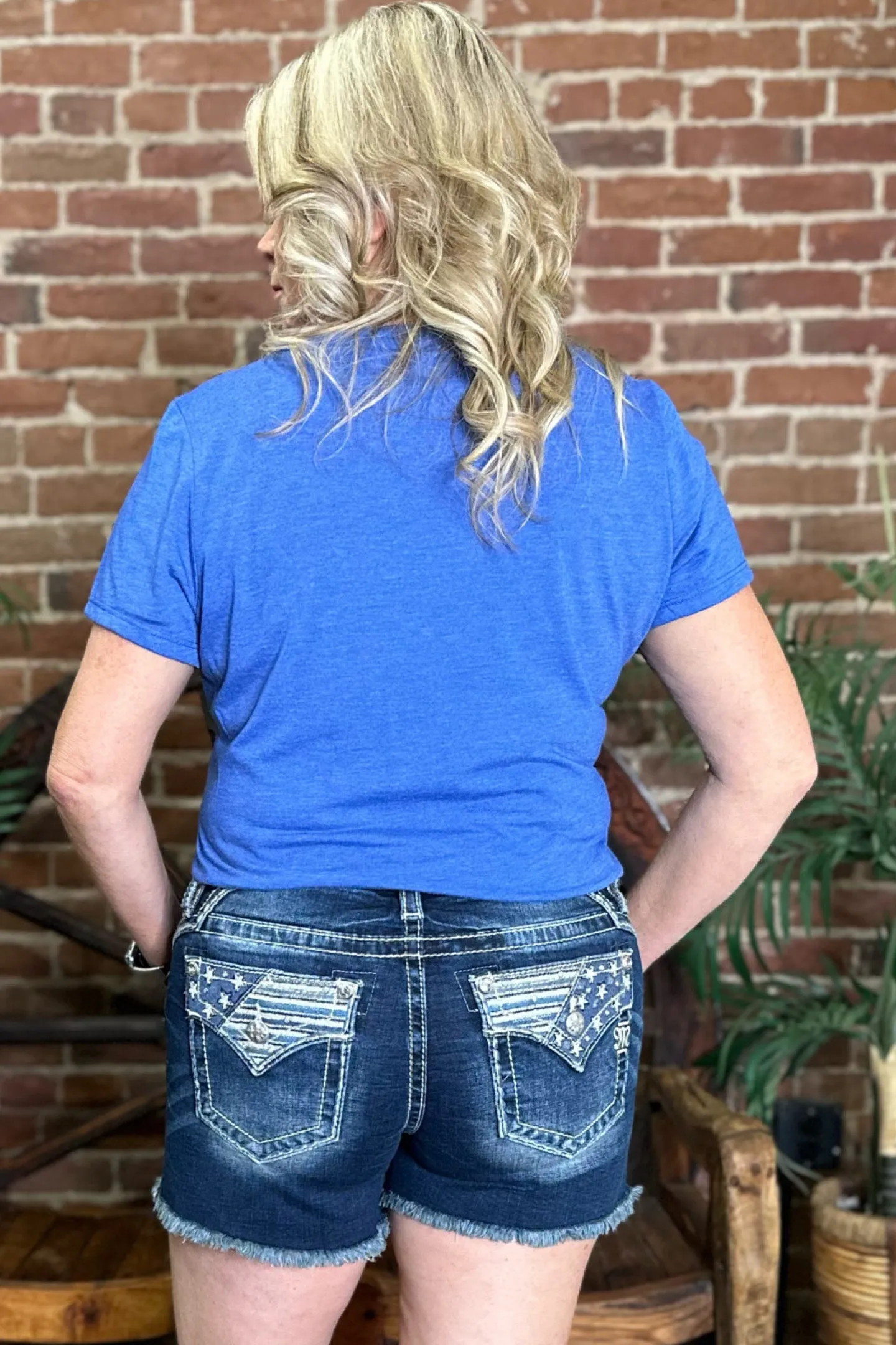 Americana Flap Denim Shorts by Miss Me
