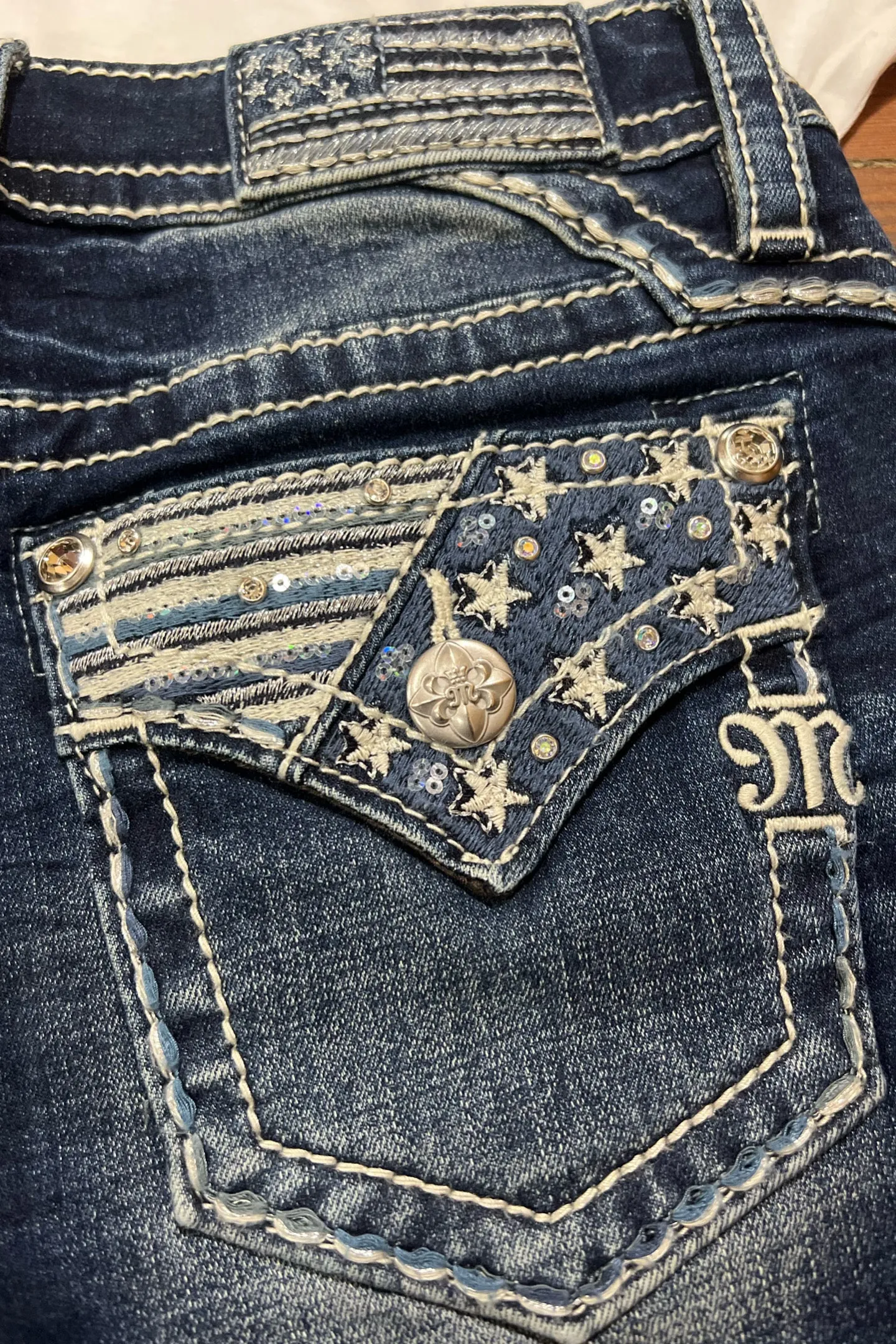 Americana Flap Denim Shorts by Miss Me