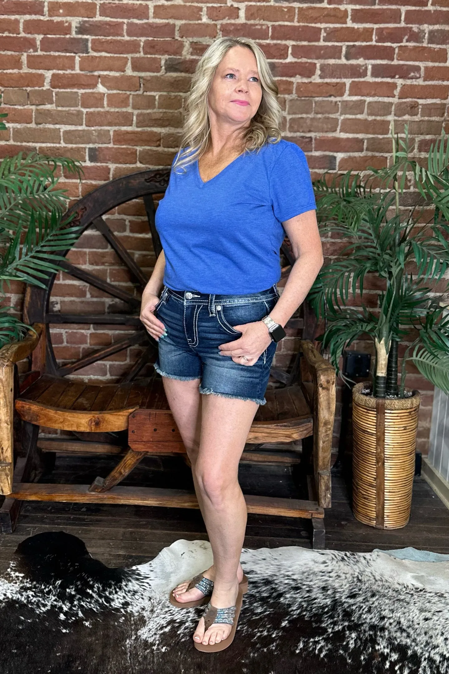 Americana Flap Denim Shorts by Miss Me