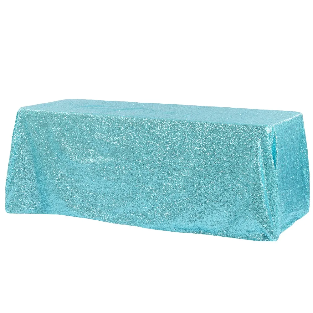 Glitz Sequin 90"x156" Rectangular Tablecloth - Turquoise
