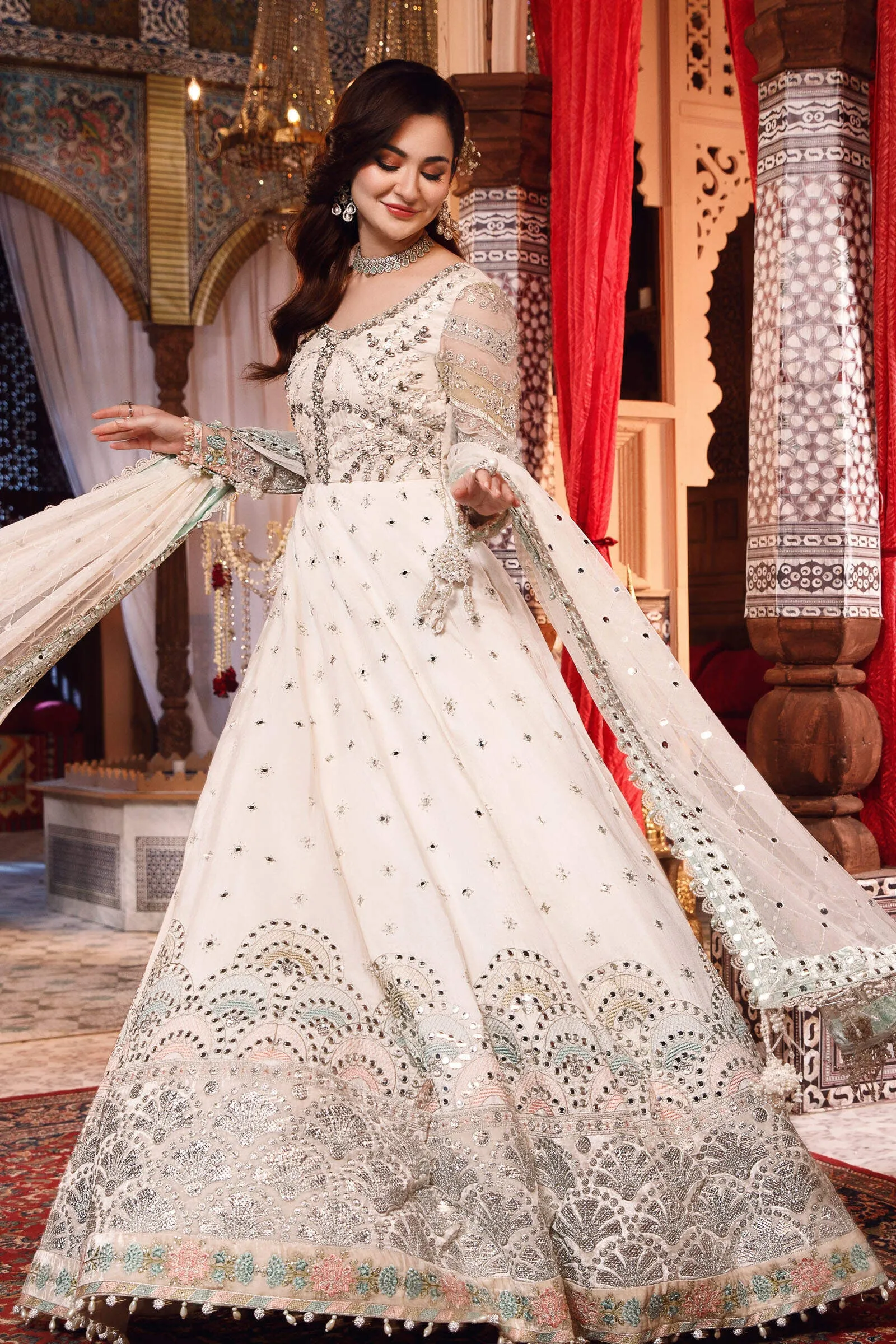 MARIA.B MBroidered Wedding Edition – Pearl White and Peachy Silver (BD-2502)