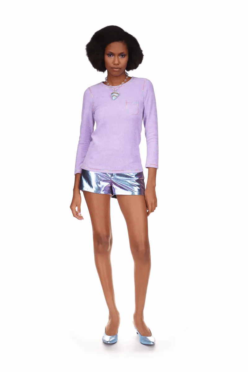 Metallic Faux Leather Shorts