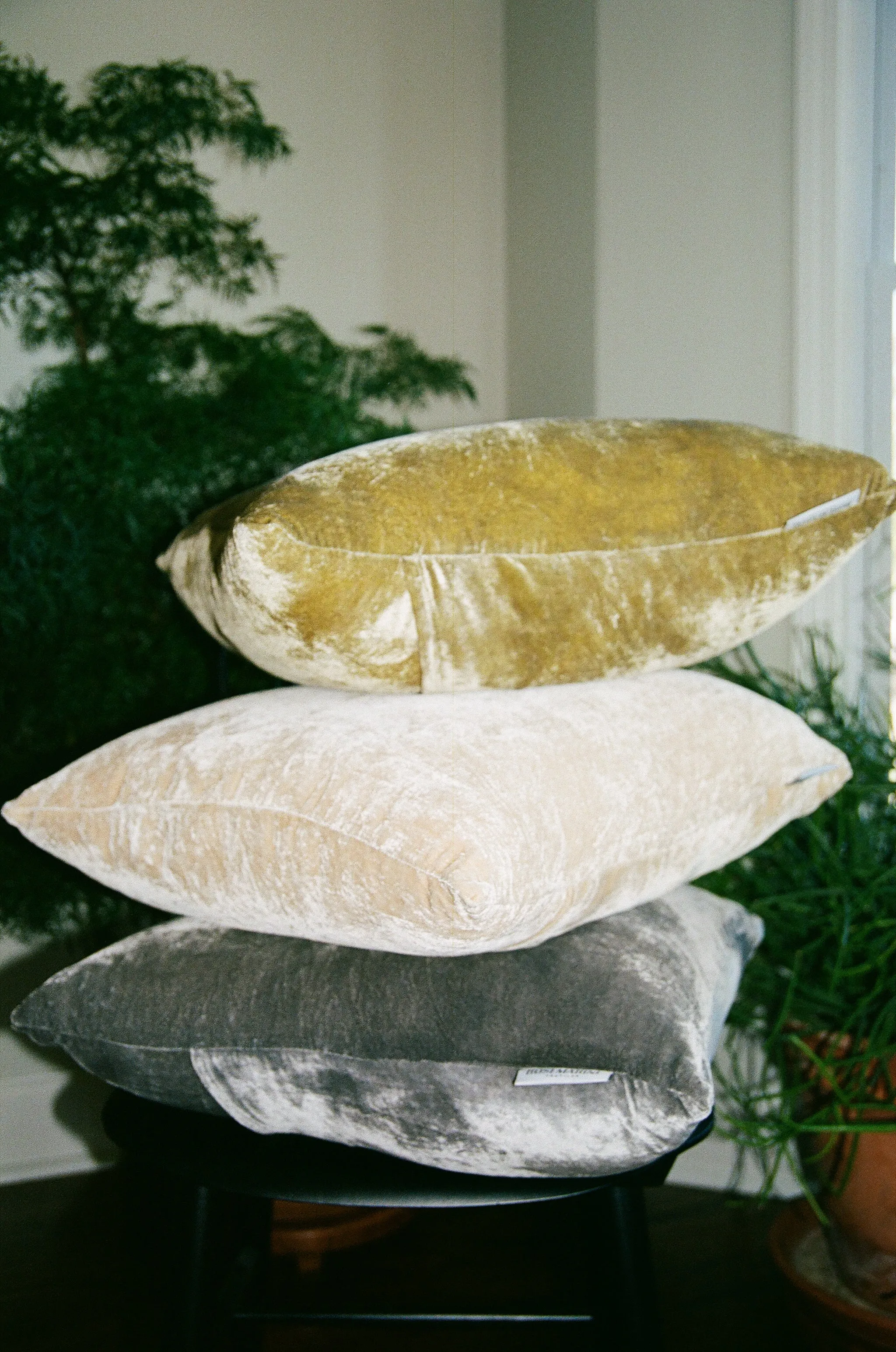 Sand Naturally Dyed Silk Velvet Pillow