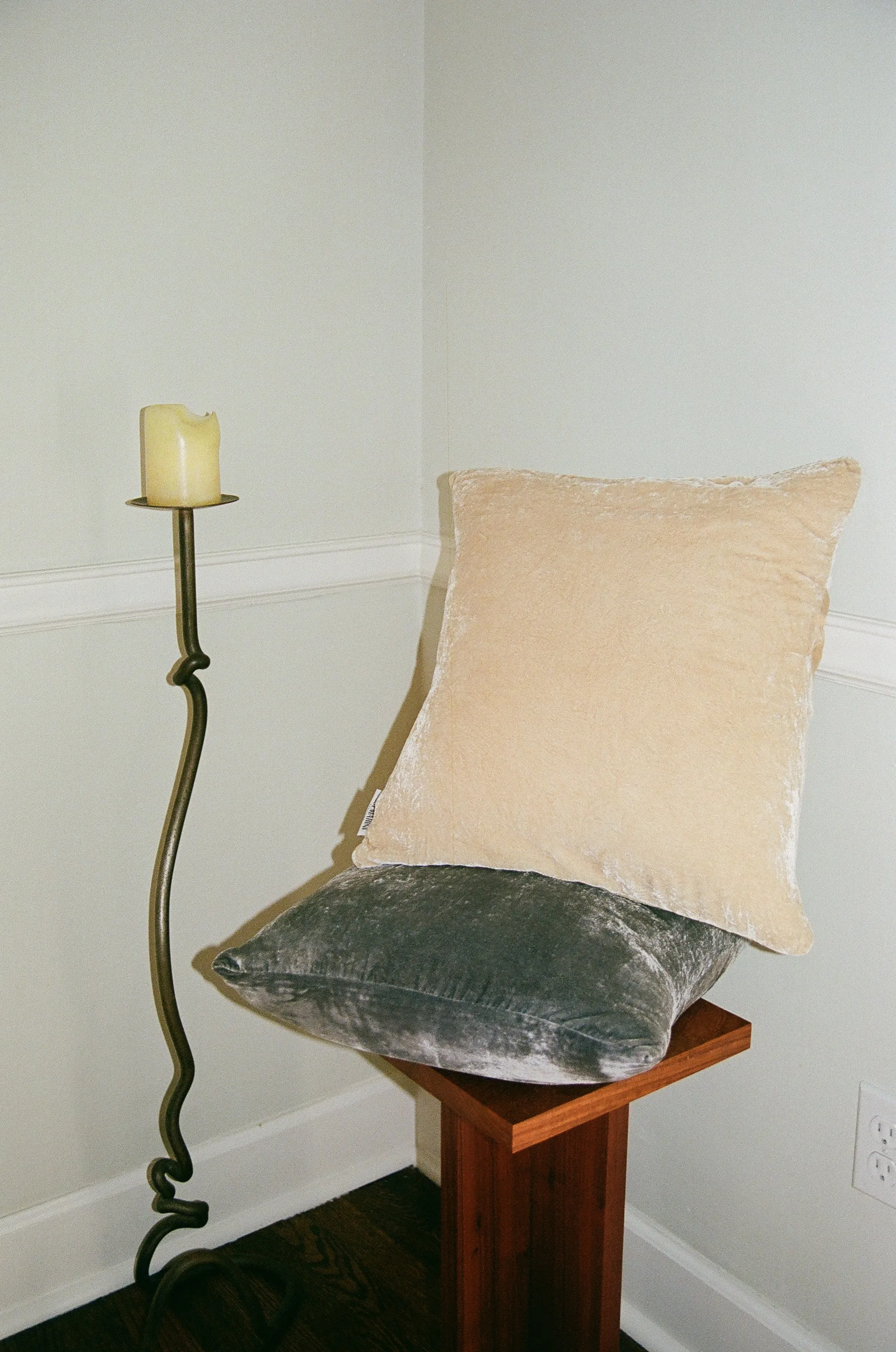 Sand Naturally Dyed Silk Velvet Pillow
