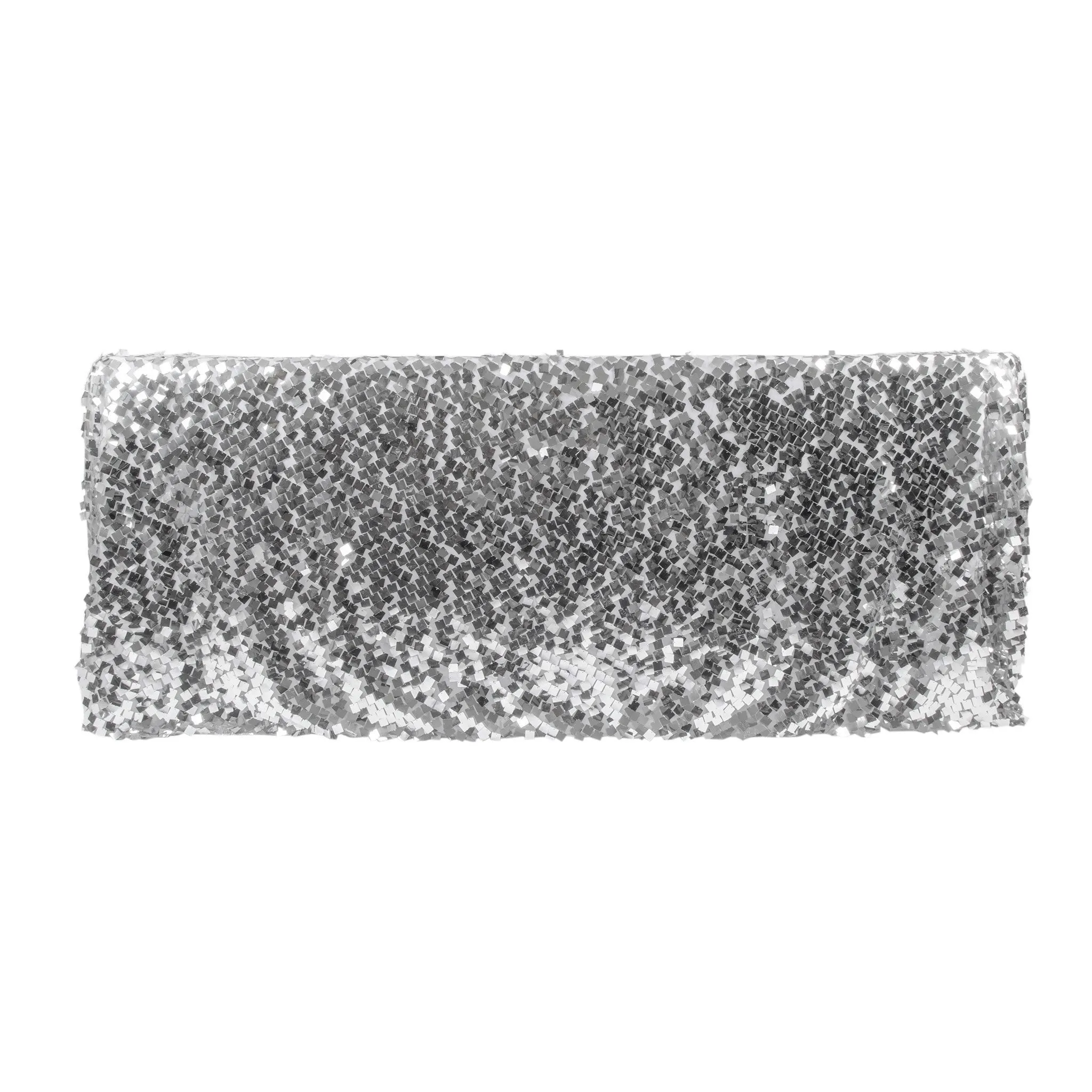 Square Payette Sequin Tablecloth 90"x132" Rectangular - Silver